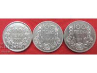 Lot de 3 buc. 100 BGN fiecare 1930, 1934 și 1937.