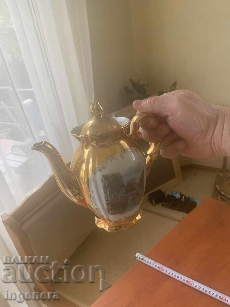 Delivery of Porcelain Tea Kettle Bavaria Gold Gilding