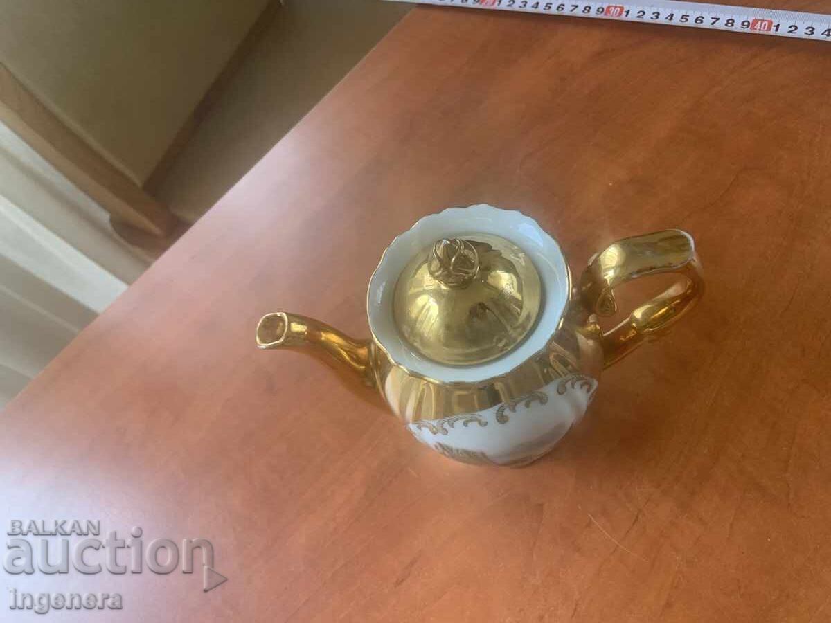 Porcelain Tea Kettle Bavaria Gold Gilding - 5