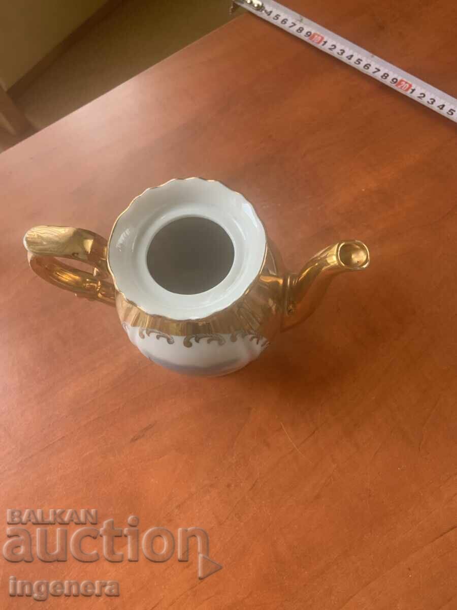 Porcelain Tea Kettle Bavaria Gold Gilding - 7