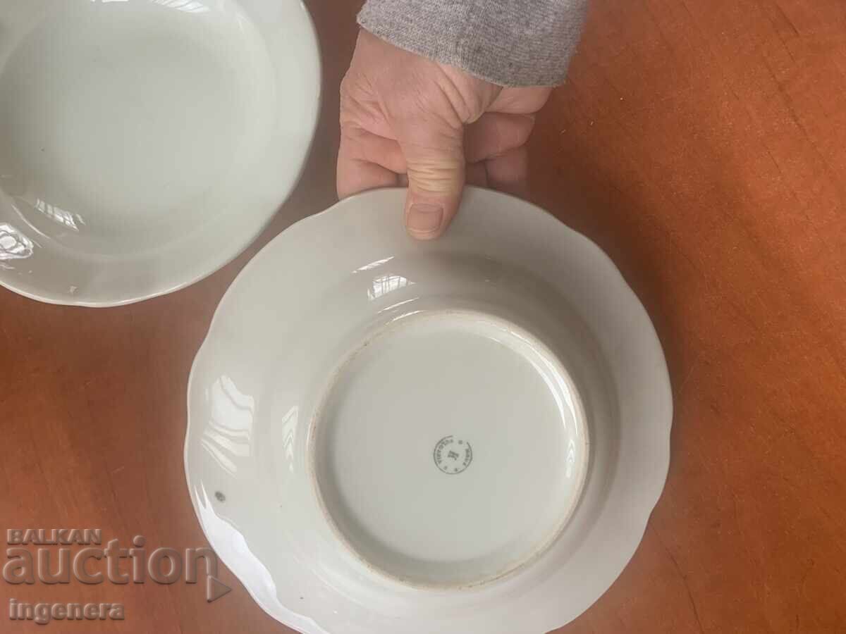 Παράδοση Πορσελάνινα Πιάτα Πιάτα από Πρώιμη Σοσιαλιστική Περίοδο για Συλλογή - 2 Τεμάχια