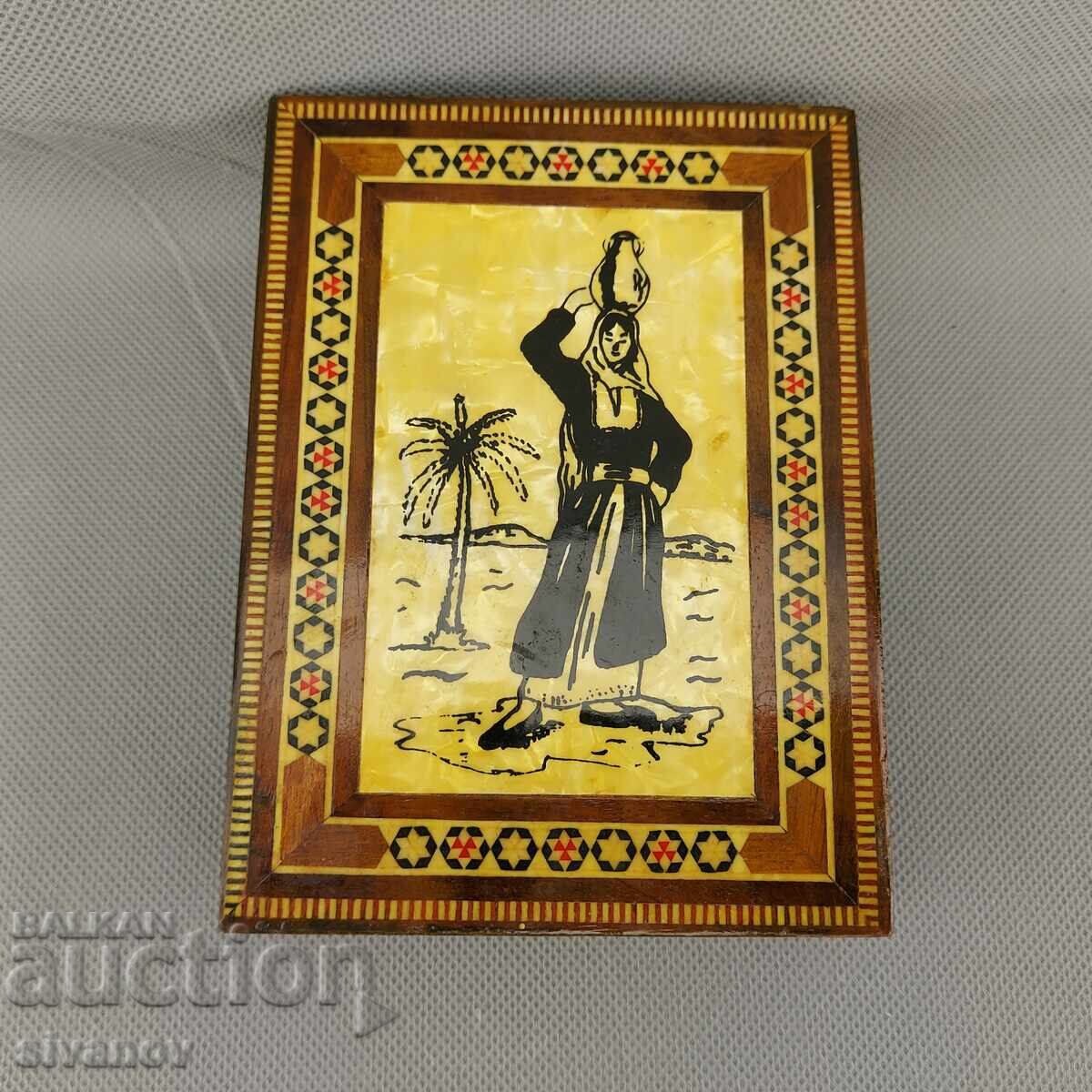 Beautiful old wooden jewelry box with Arabic motifs #3136 with price 14.99 BGN | € 7.66 Beautiful old wooden jewelry box with Arabic motifs #3136 with price 14.99 BGN | € 7.66