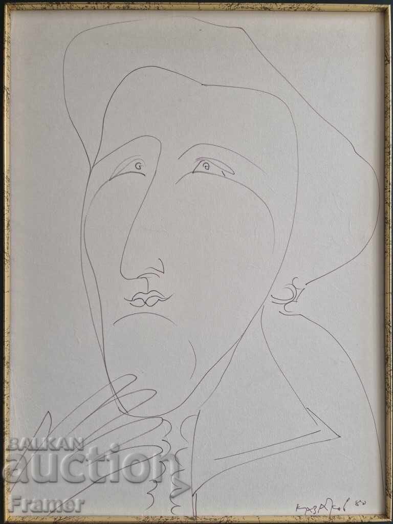 Auction Dimitur Kazakov - Neron 1933-1992 Female Portrait I 1980 Auction Dimitur Kazakov - Neron 1933-1992 Female Portrait I 1980