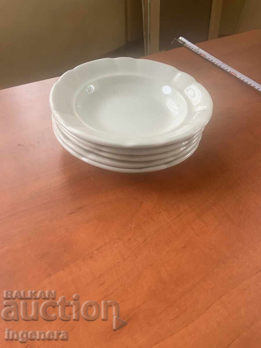 PORCELAIN PLATE BULGARIA MARKING - 5 PIECES - 6 PORCELAIN PLATE BULGARIA MARKING - 5 PIECES - 6
