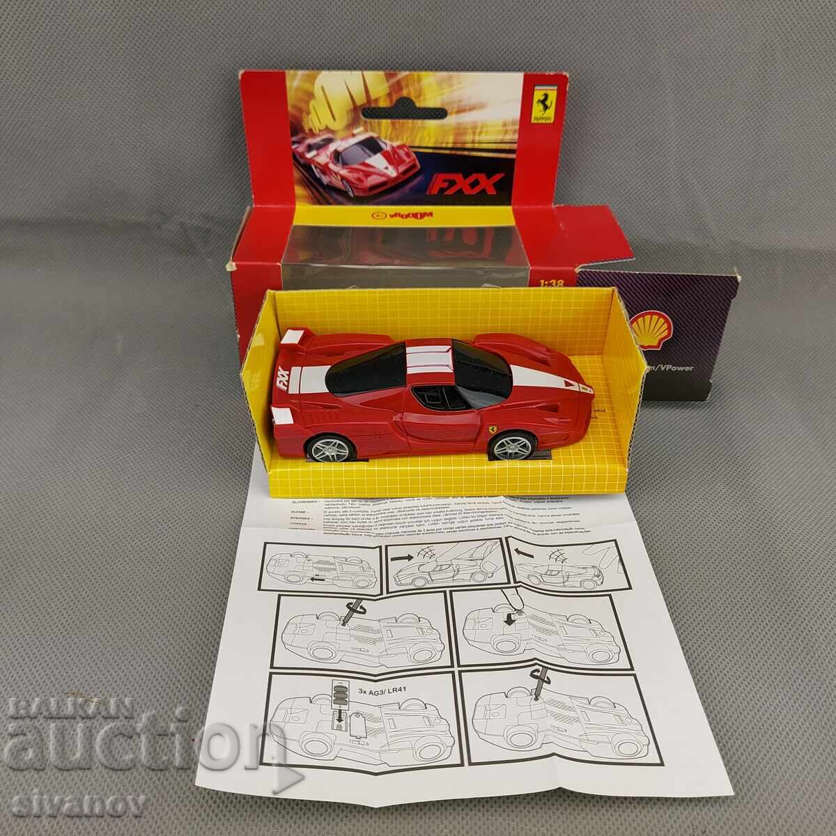 Доставка на Ferrari FXX играчка кола Hot Wheels 1:38 Shell V Power #3141 Доставка на Ferrari FXX играчка кола Hot Wheels 1:38 Shell V Power #3141