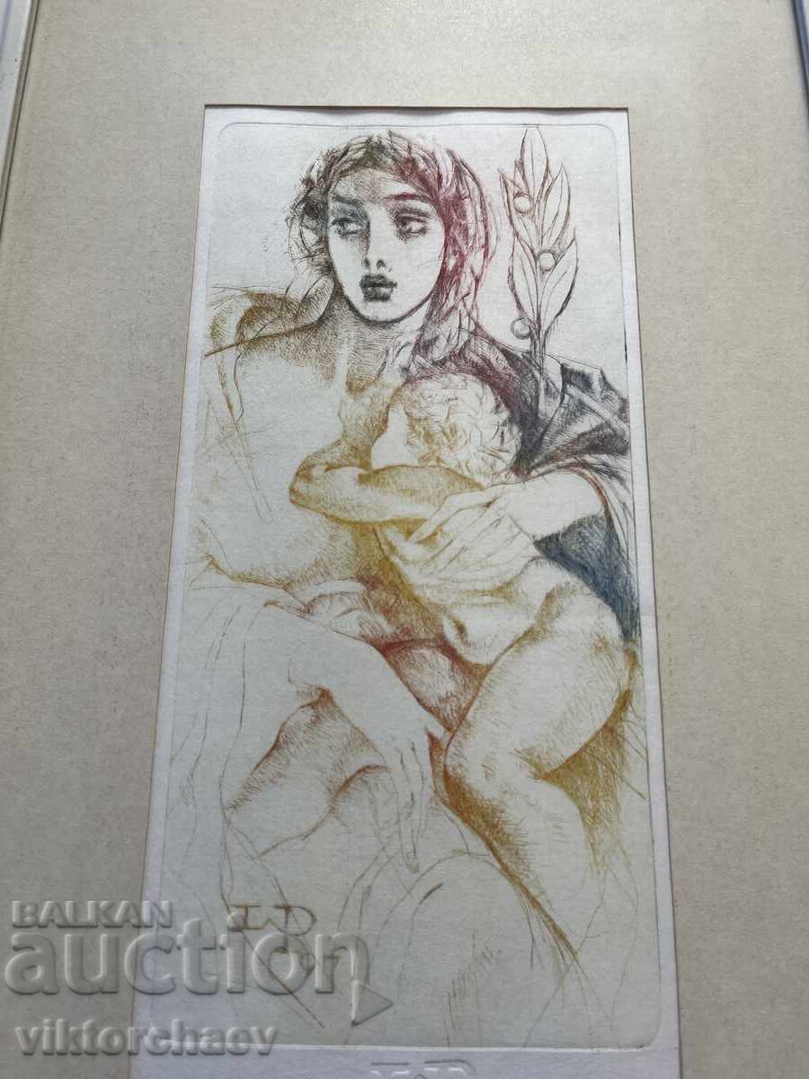 Delivery of Lyuben Pashkulski Graphics - "Madonna" 1997 Painting