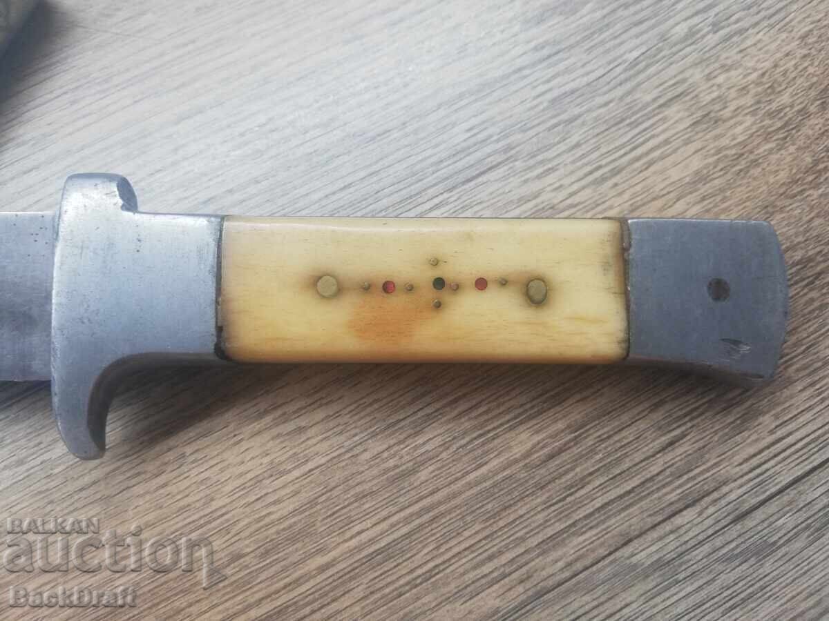 Licitație Cuțit vechi Hristo Metev-Gabrovo, Mâner Os cu Teacă