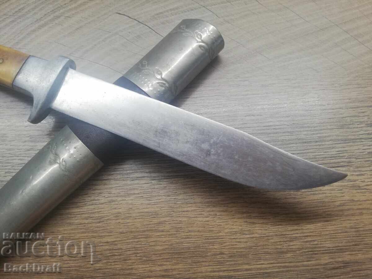 Стар Нож Христо Метев-Габрово,Дръжка Кокал с Кания - 5