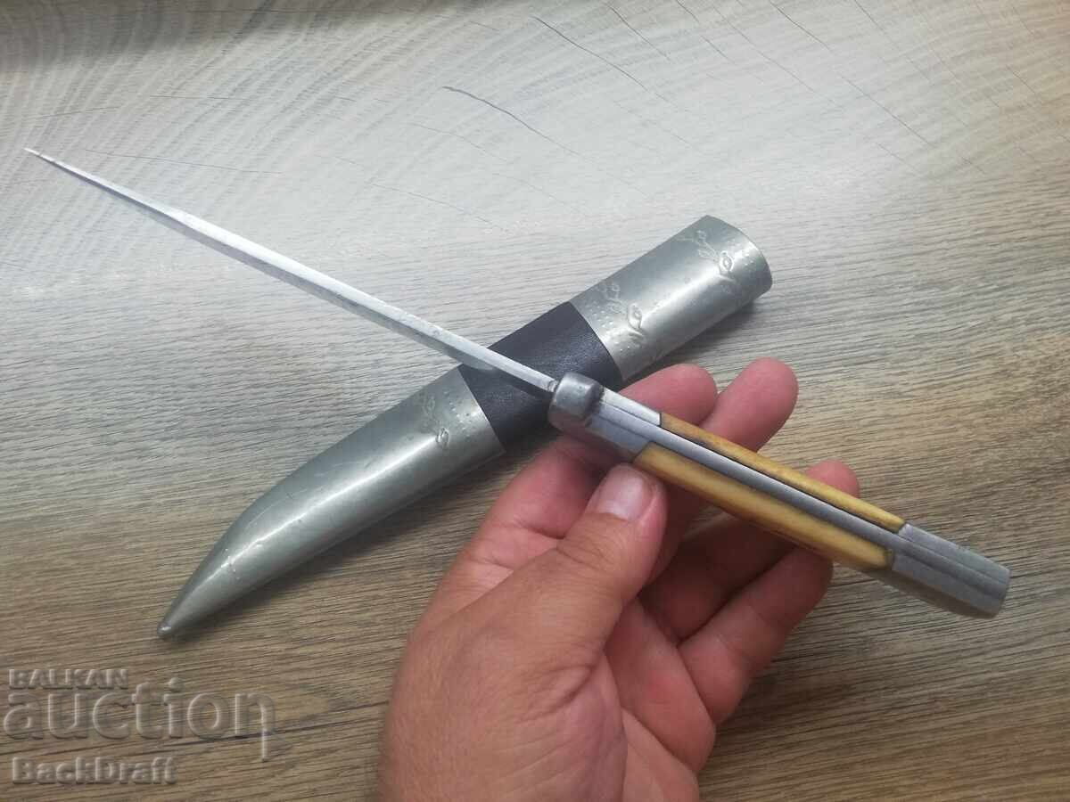 Стар Нож Христо Метев-Габрово,Дръжка Кокал с Кания - 6