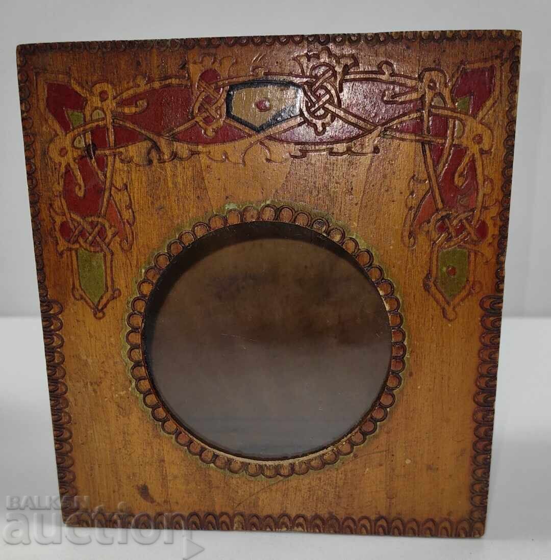 Pyrography Wooden Box for Alarm Clock, Desk Clock