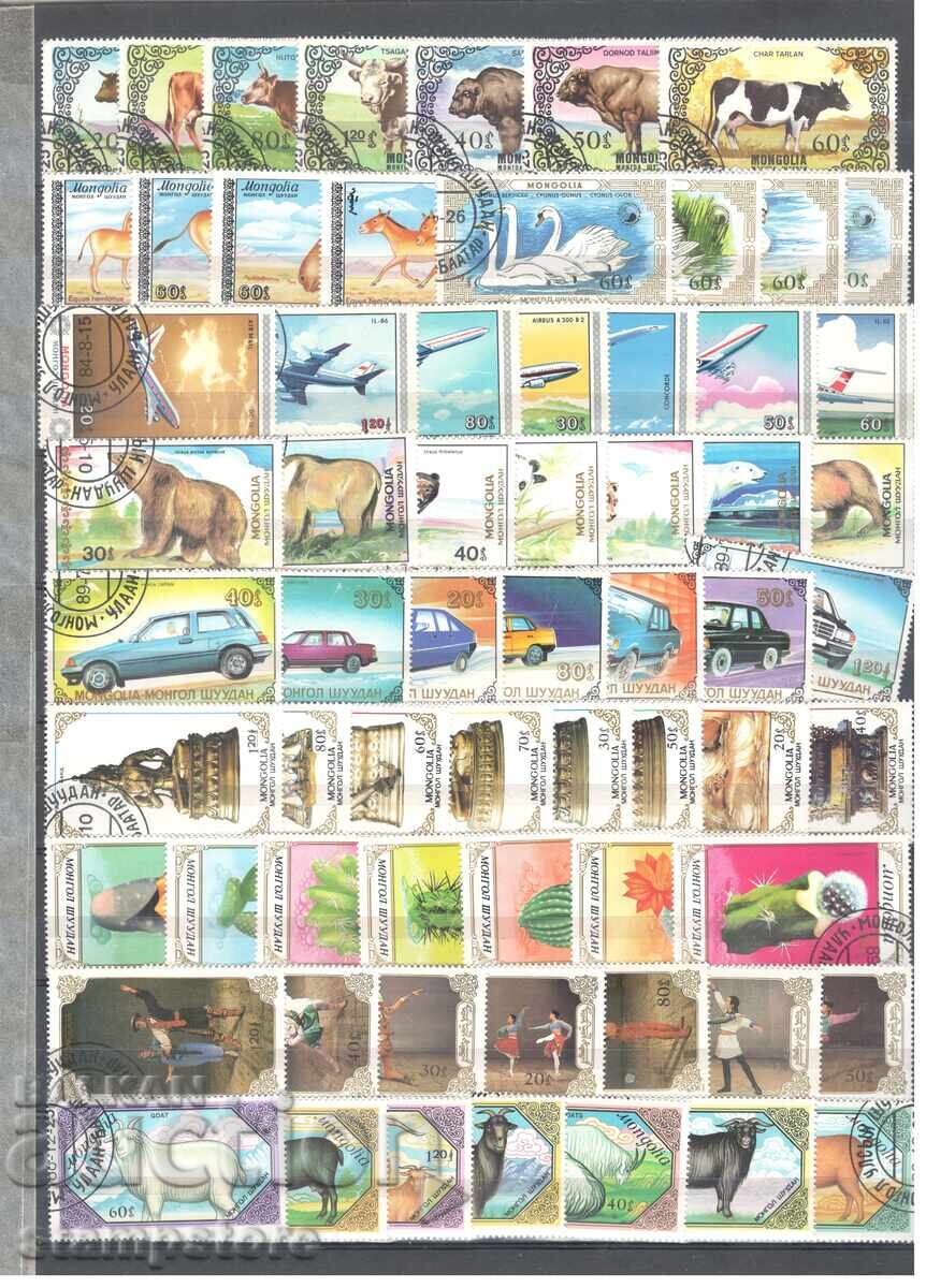 10 комплектни тематични серии Монголия с клеймо 10 комплектни тематични серии Монголия с клеймо