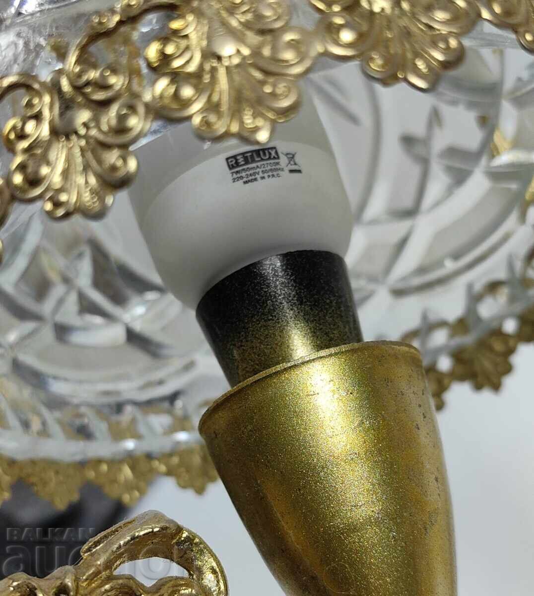 ΠΑΛΑΙΟ επιτραπέζιο ΝΥΧΤΕΡΙΝΟ ΦΩΤΙΣΤΙΚΟ ΜΕ ΠΟΡΣΕΛΑΝΙΝΑ ΣΤΟΙΧΕΙΑ ΛΟΥΛΟΥΔΙΑ ΤΡΙΑΝΤΑΦΥΛΛΑ - 7