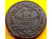 1 kreuzer 1763 Austria M.Theresa K - Fruhwald 12.46g