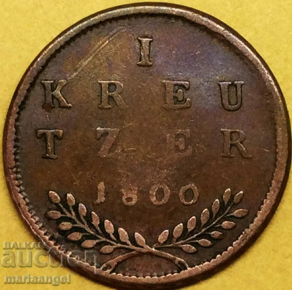 1 Kreuzer 1800 Salzburg Bishopric 25mm 5.55g with price 24.00 BGN | € 12.27