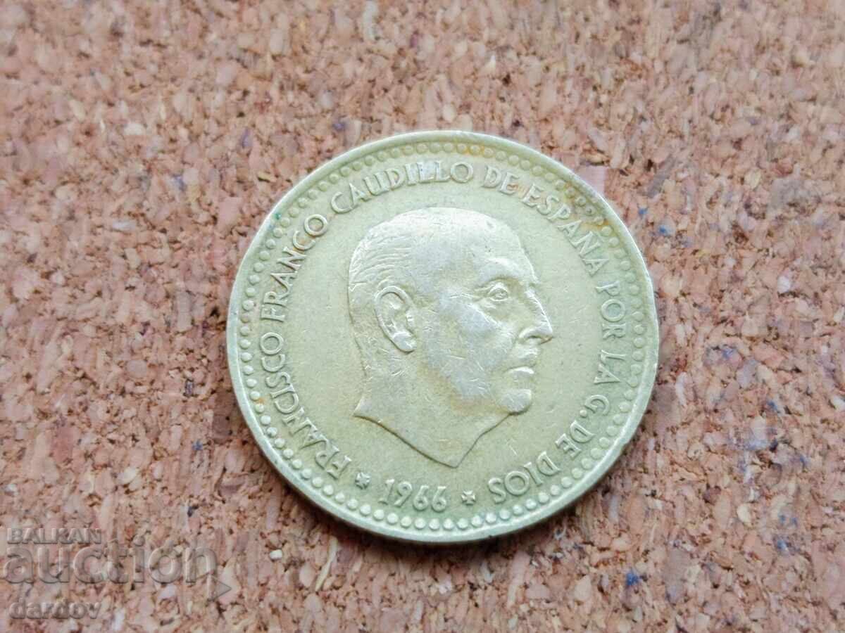 Ισπανία 1 πεσέτα, 1966 god με τιμή 0.40 BGN | € 0.20 Ισπανία 1 πεσέτα, 1966 god με τιμή 0.40 BGN | € 0.20