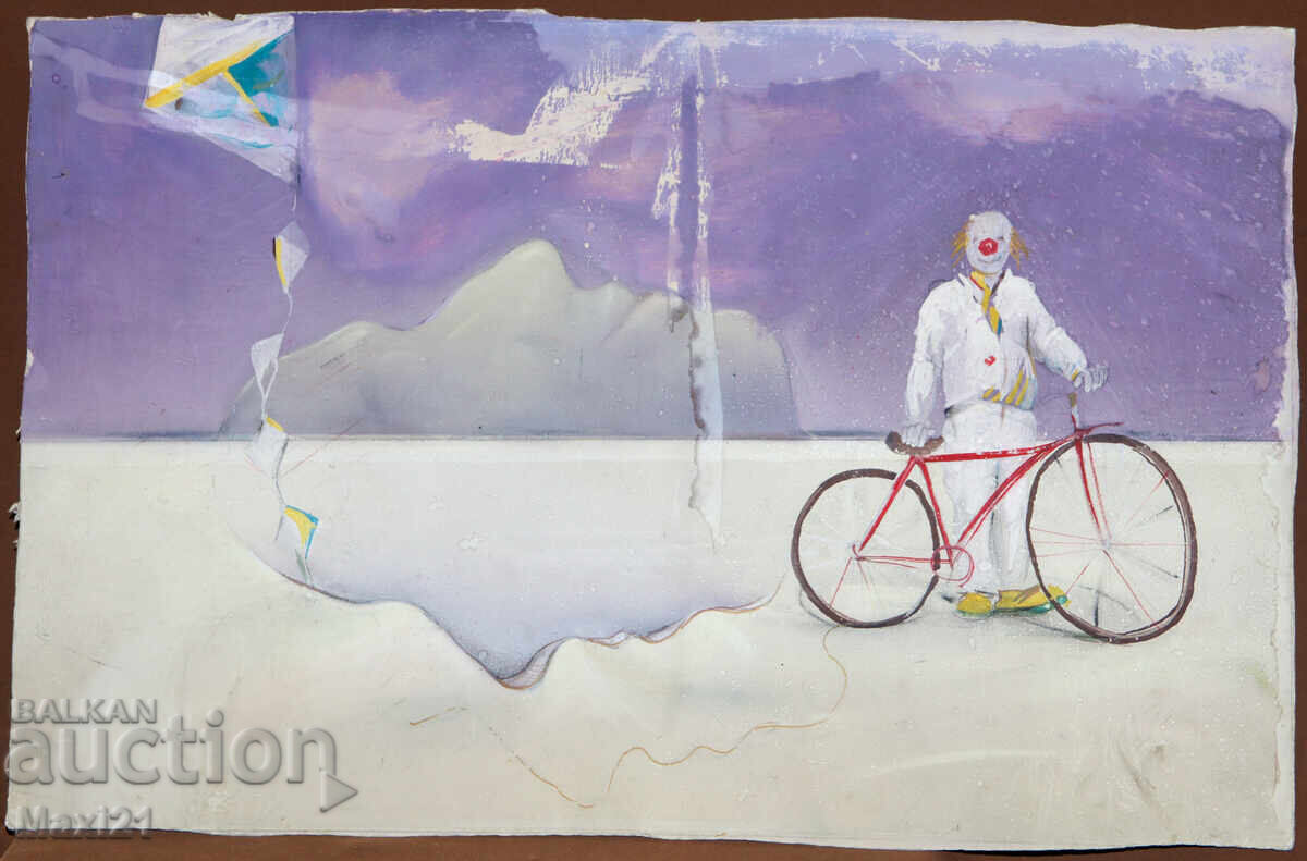 Contemporary painting tempera paints abstract landscape with price 220.00 BGN | € 112.48