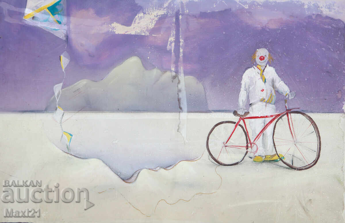 Auction  Contemporary painting tempera paints abstract landscape