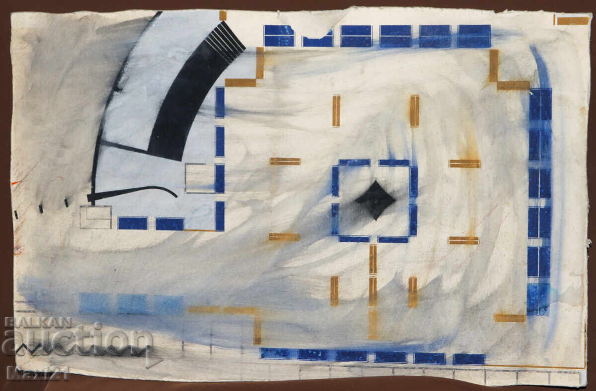 Contemporary painting tempera paints abstract landscape - 7