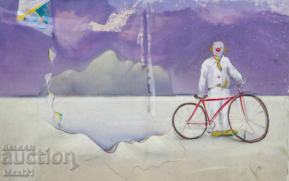 Contemporary painting tempera paints abstract landscape