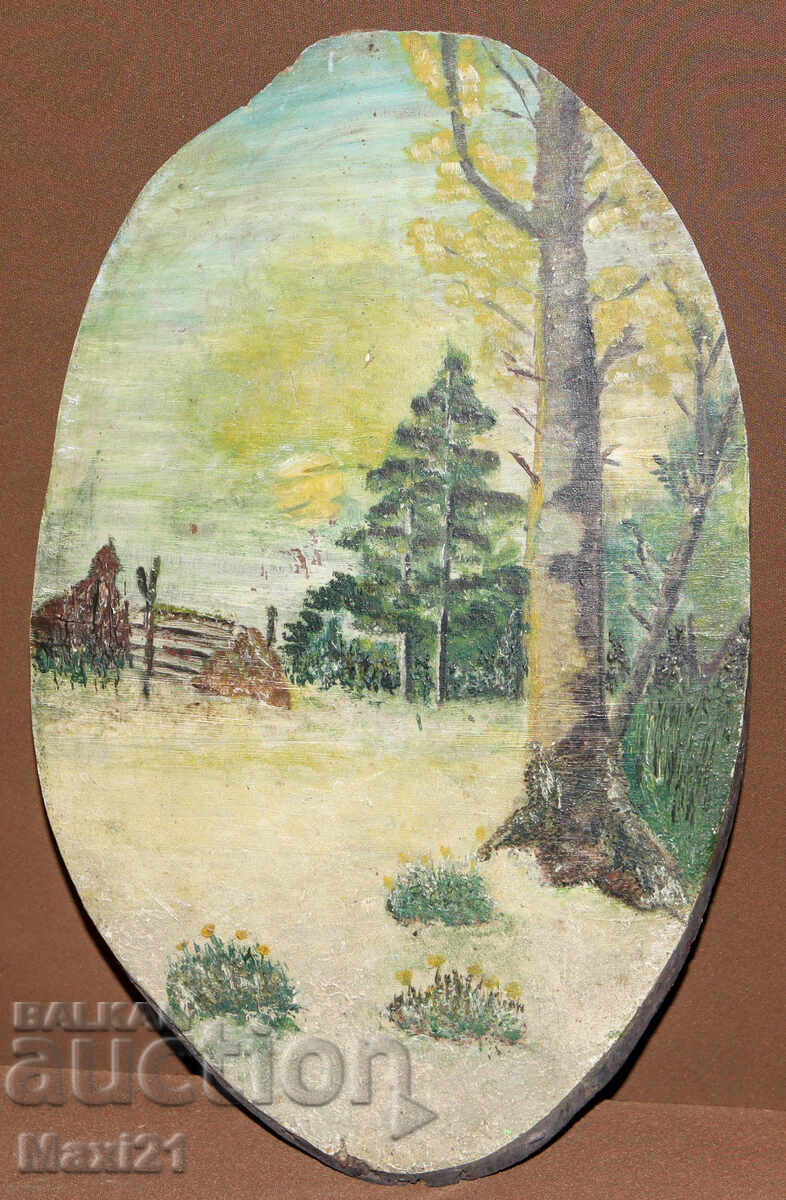 Auction  Old oil painting landscape
