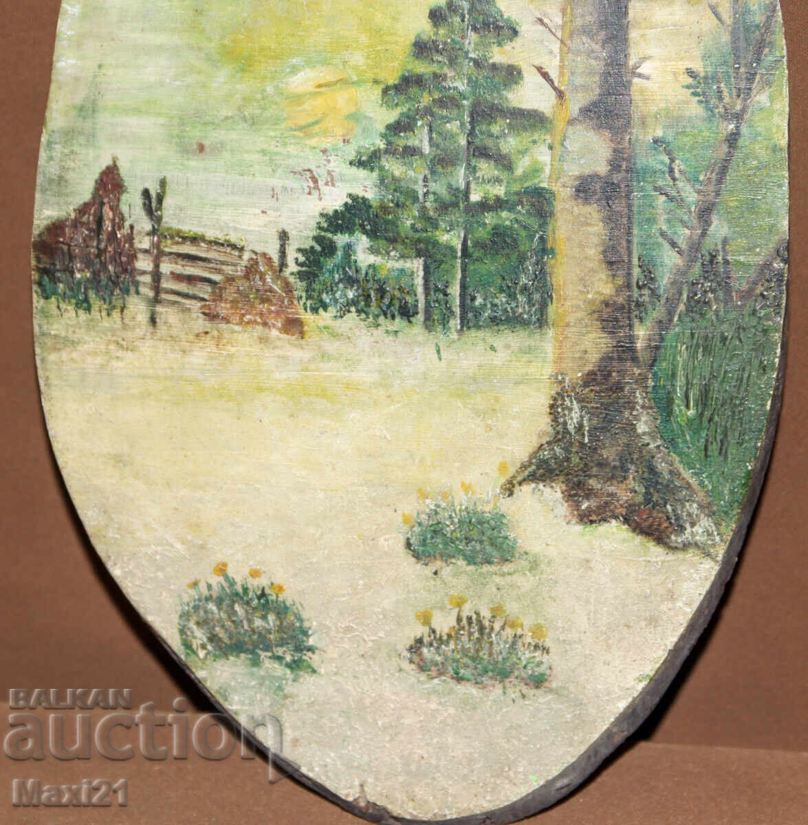 Old oil painting landscape - 5