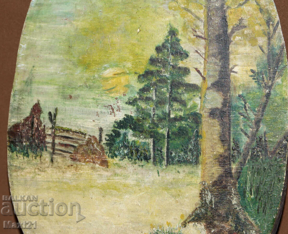 Old oil painting landscape - 6