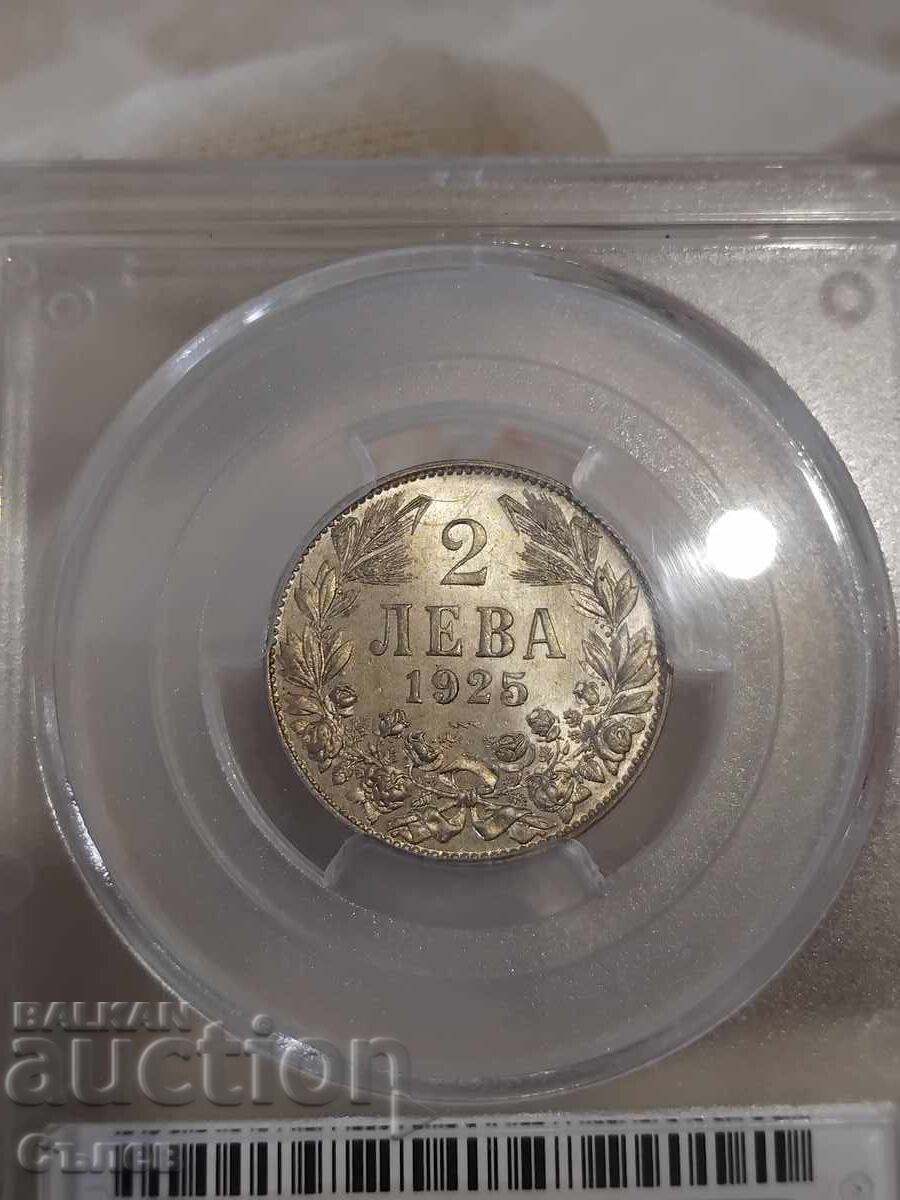 Licitație 2 lei 1925 MS 64 Licitație 2 lei 1925 MS 64