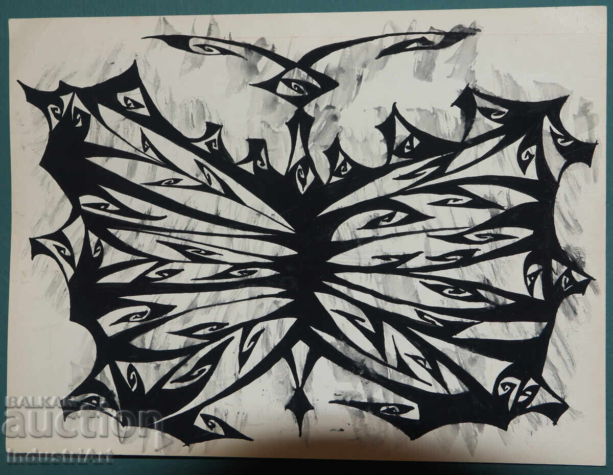 Artă abstractă tempera compoziție geometrică cu preț 140.00 BGN | € 71.58