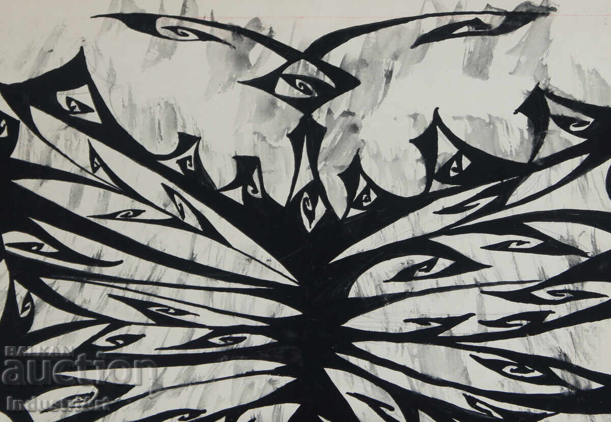 Livrarea Artă abstractă tempera compoziție geometrică