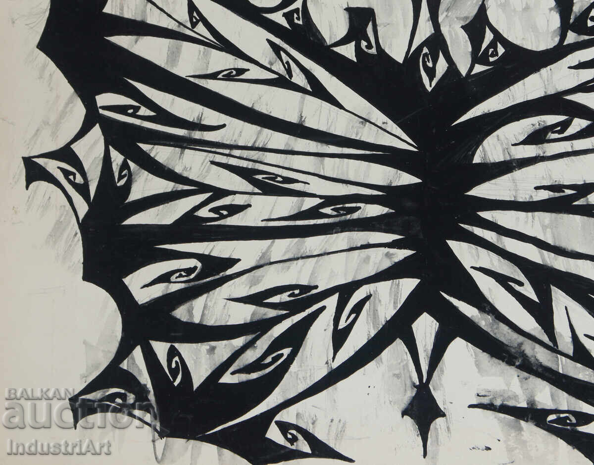 Artă abstractă tempera compoziție geometrică - 5