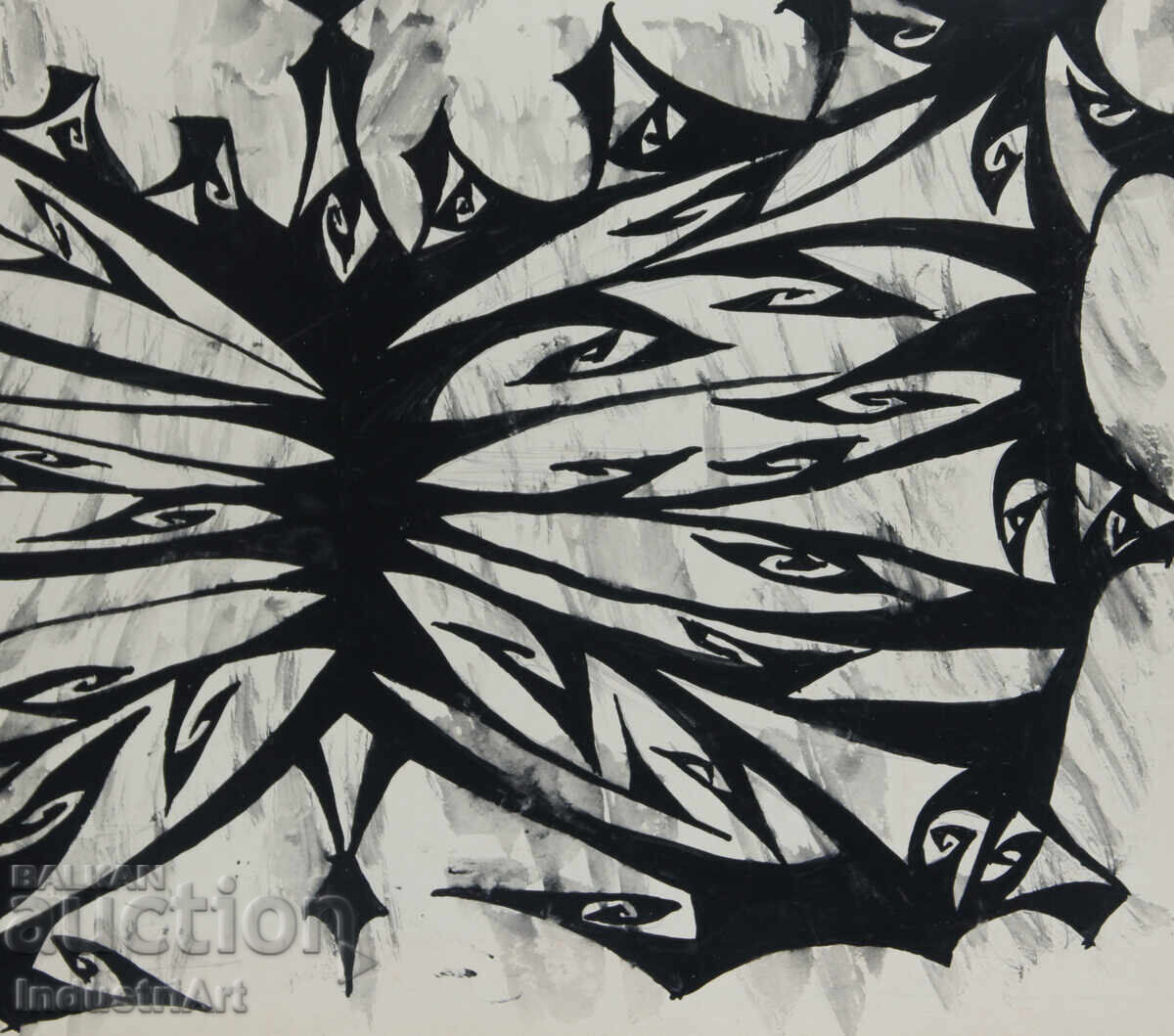 Artă abstractă tempera compoziție geometrică - 6