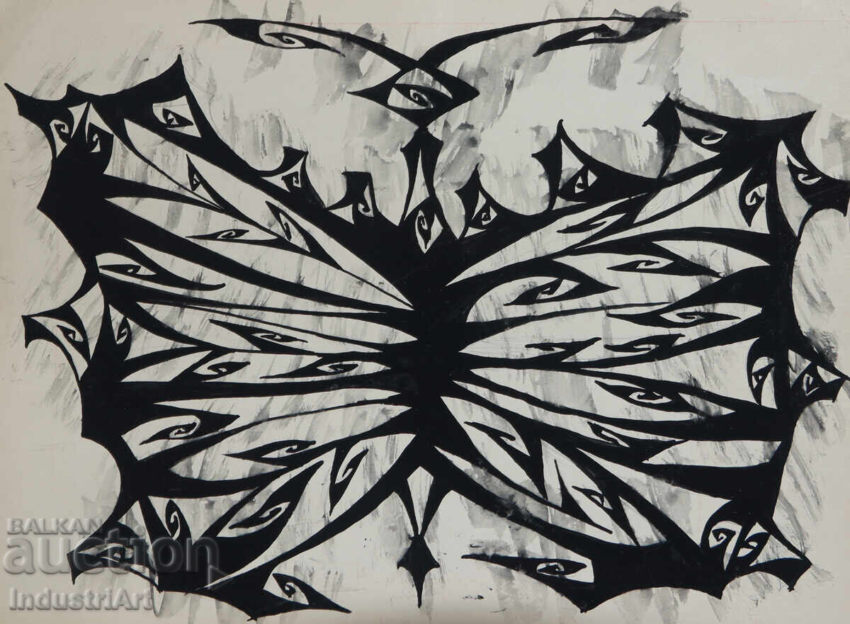 Artă abstractă tempera compoziție geometrică