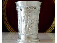 Cană de staniu, cană cu picturi de vânătoare originale 600 ml