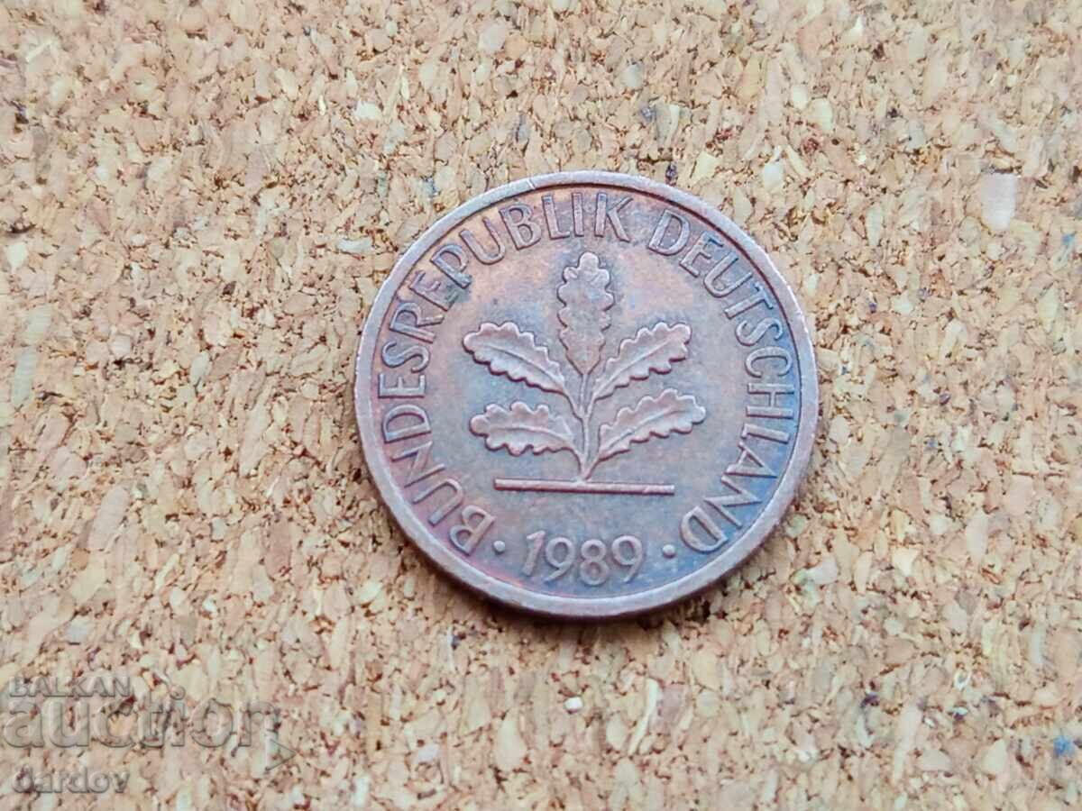 Γερμανία 1 πφένιγκ, 1989 μ.Χ με τιμή 0.40 BGN | € 0.20 Γερμανία 1 πφένιγκ, 1989 μ.Χ με τιμή 0.40 BGN | € 0.20