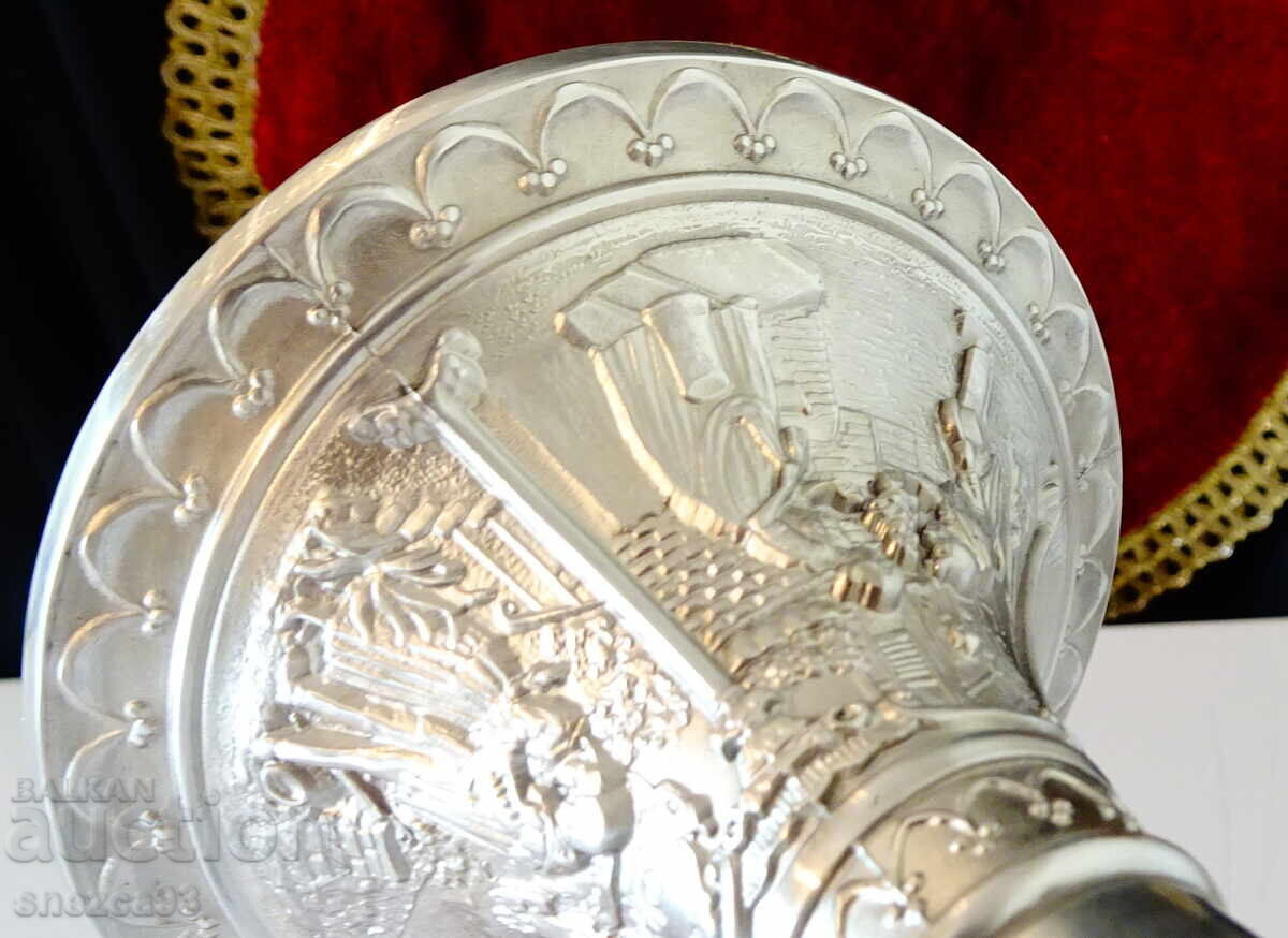 Brass candlestick with Lovers, the Eternal Groom, Serenade - 5 Brass candlestick with Lovers, the Eternal Groom, Serenade - 5