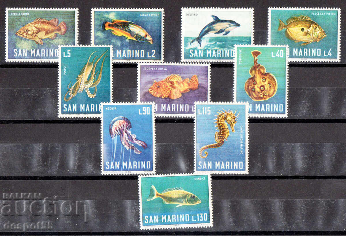 1966. Сан Марино. Морски живот. 1966. Сан Марино. Морски живот.