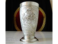 Halbă de cositor, cană, pahar cu picturi Copilărie, Tinerețe, 600 ml