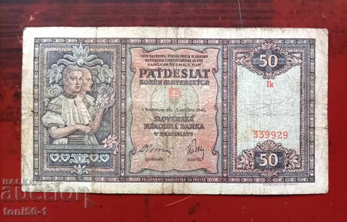 Slovacia 50 coroane 1940