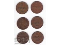 Lot 5 Pennia - Rusia pentru Finlanda 6 buc