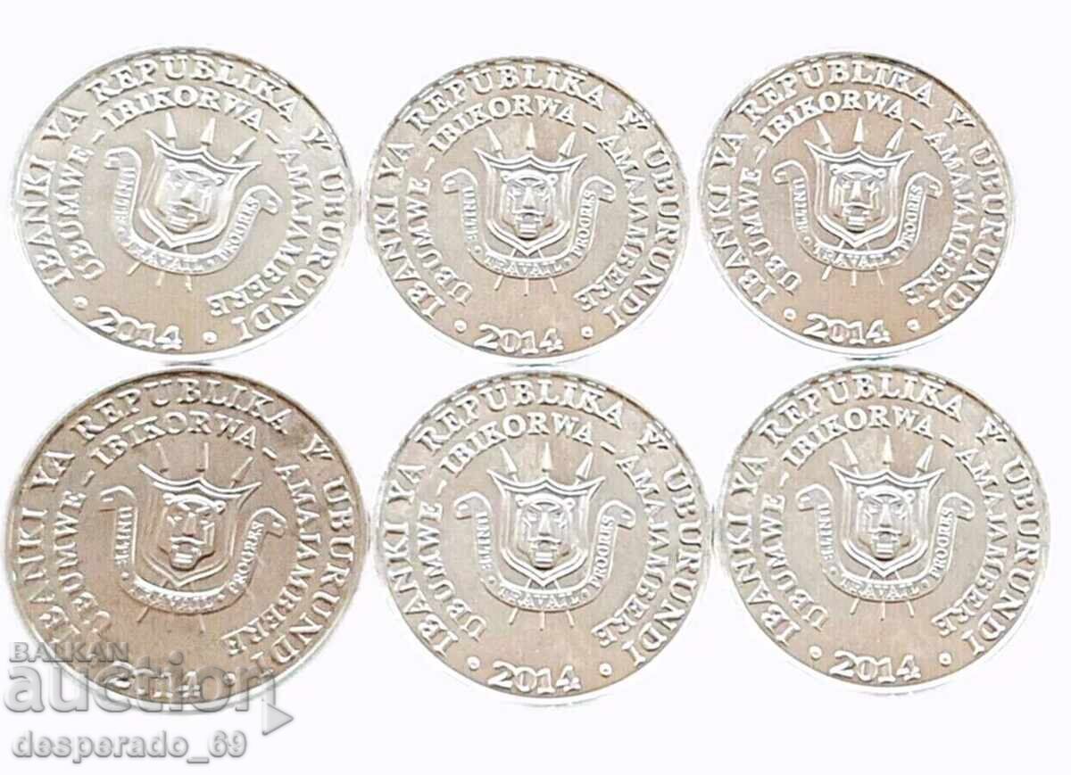 (¯`'•.¸ 6 x 5 franci 2014 BURUNDI UNC ¸.•'´¯) cu preț 20.00 BGN | € 10.23 (¯`'•.¸ 6 x 5 franci 2014 BURUNDI UNC ¸.•'´¯) cu preț 20.00 BGN | € 10.23
