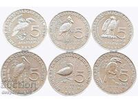 (¯`'•.¸ 6 x 5 Francs 2014 BURUNDI UNC ¸.•'´¯)