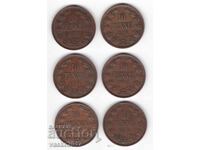 Lot 10 Pennia - Rusia pentru Finlanda 6 buc