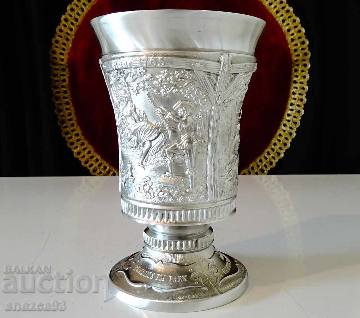 Painted wine glass with scenic paintings, 250 ml, 360 g - 5