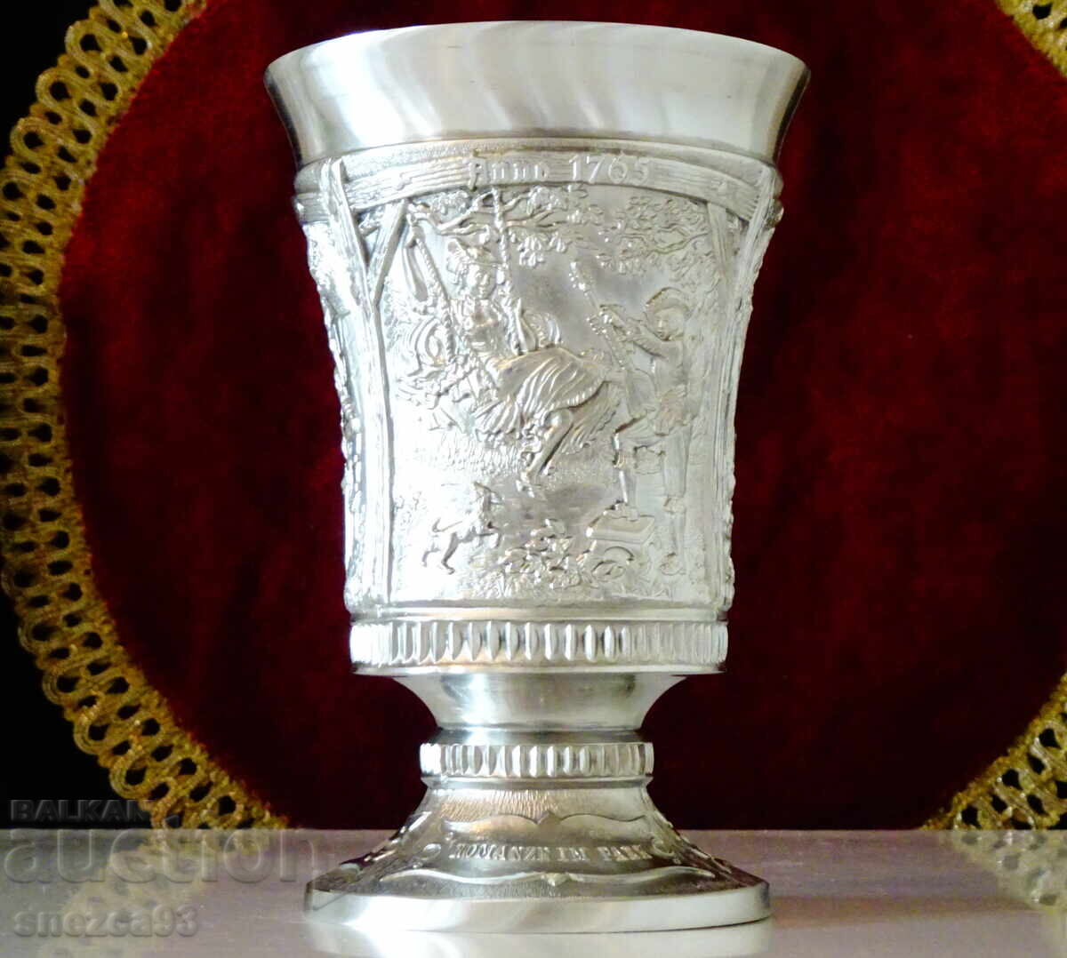 Painted wine glass with scenic paintings, 250 ml, 360 g