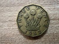 Великобритания - 3 пенса (1942)