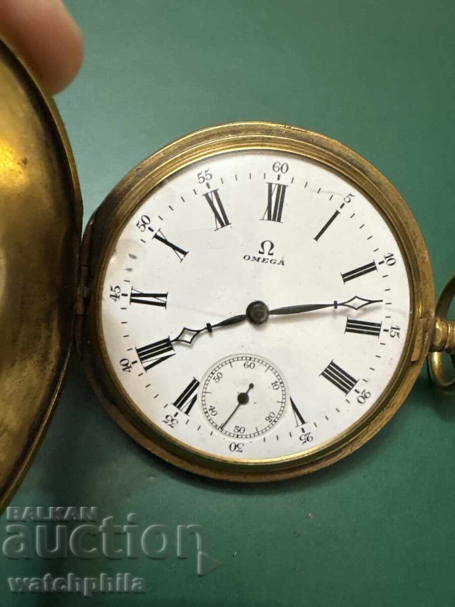 Ωμέγα Σπάνιο ρολόι τσέπης, λειτουργεί