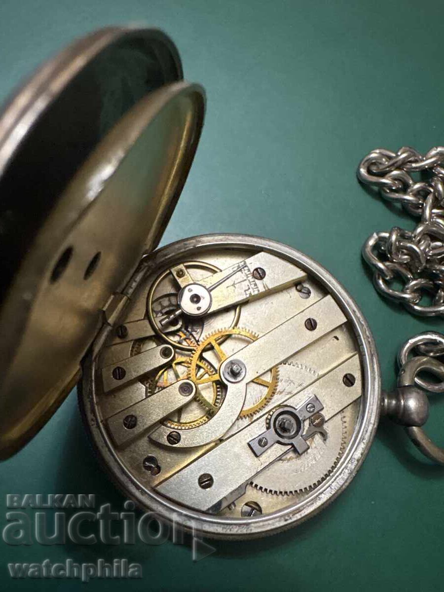 Παράδοση Σπάνιο ασημένιο ρολόι τσέπης με κλειδί, λειτουργικό