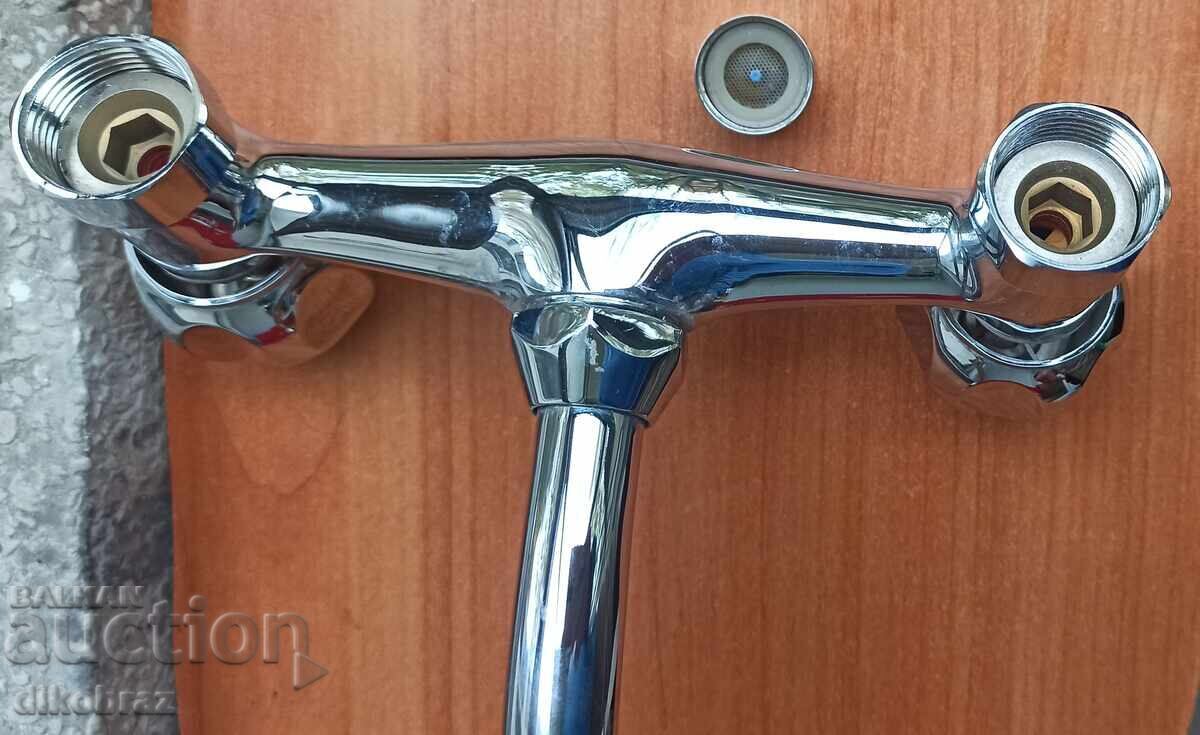 Wall-mounted faucet with ceramic heads - 155 mm - for 5 € with price 9.80 BGN | € 5.01 Wall-mounted faucet with ceramic heads - 155 mm - for 5 € with price 9.80 BGN | € 5.01