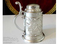 Калаена халба с картини Оран,Сеитба,Жътва.