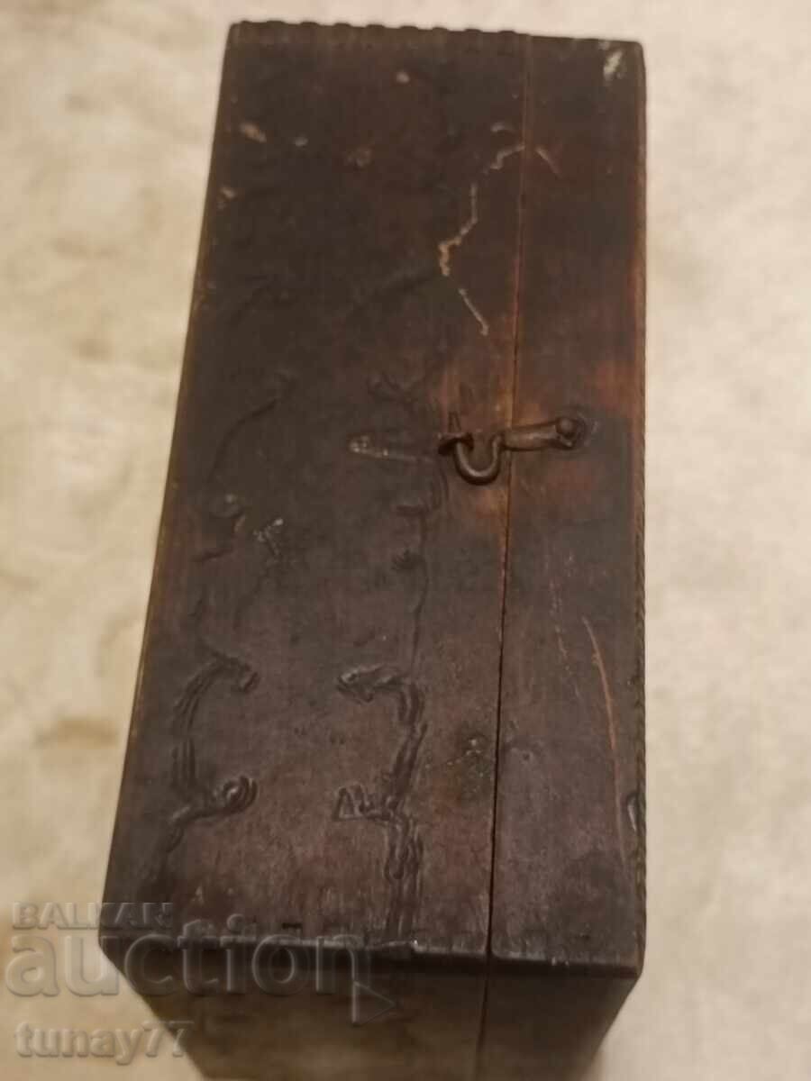 Delivery of Old wooden watch box with pyrography from the Tsarist era